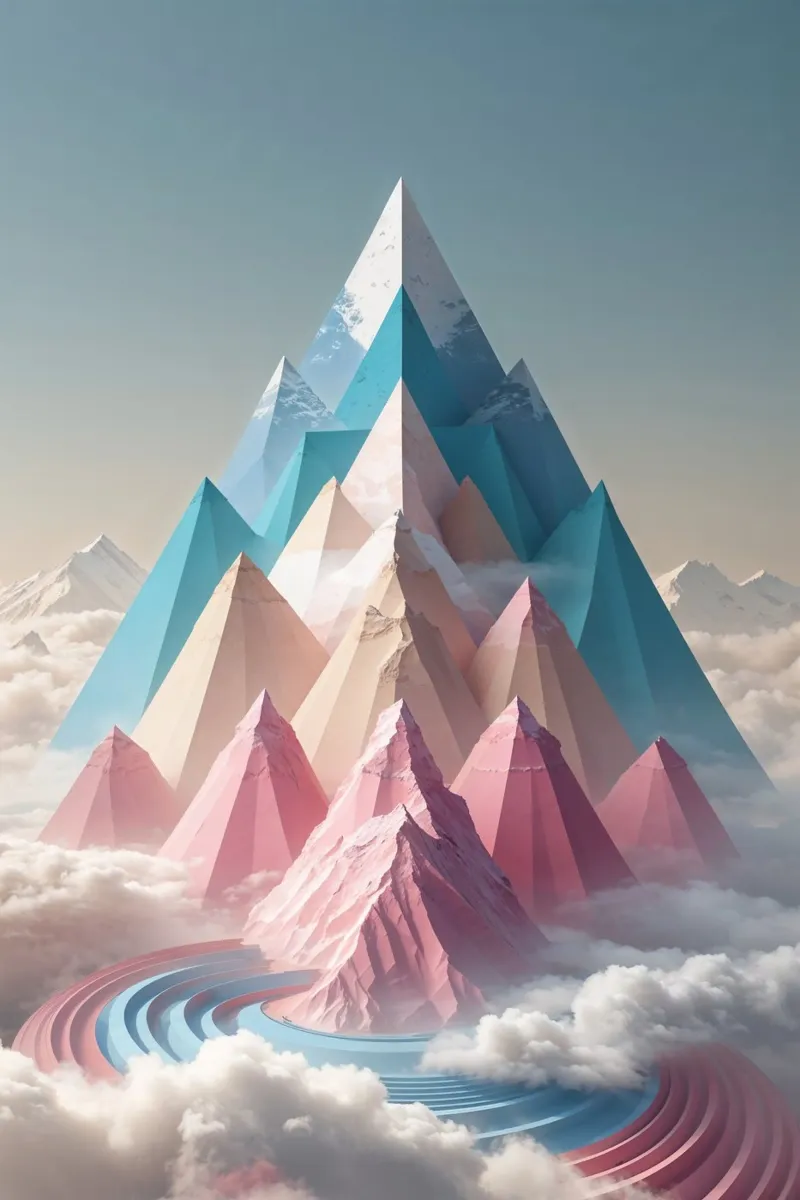 Geometric Majesty of Kangchenjunga alluminio dibond da AlbertKlee