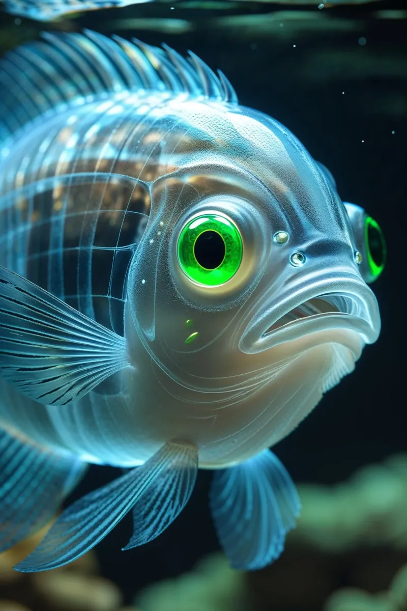 Ethereal Barreleye in the Deep Sea alluminio dibond da AlbertKlee
