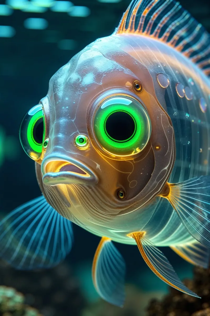 Glowing Eyes of a Transparent Barreleye carta hahnemühle da AlbertKlee