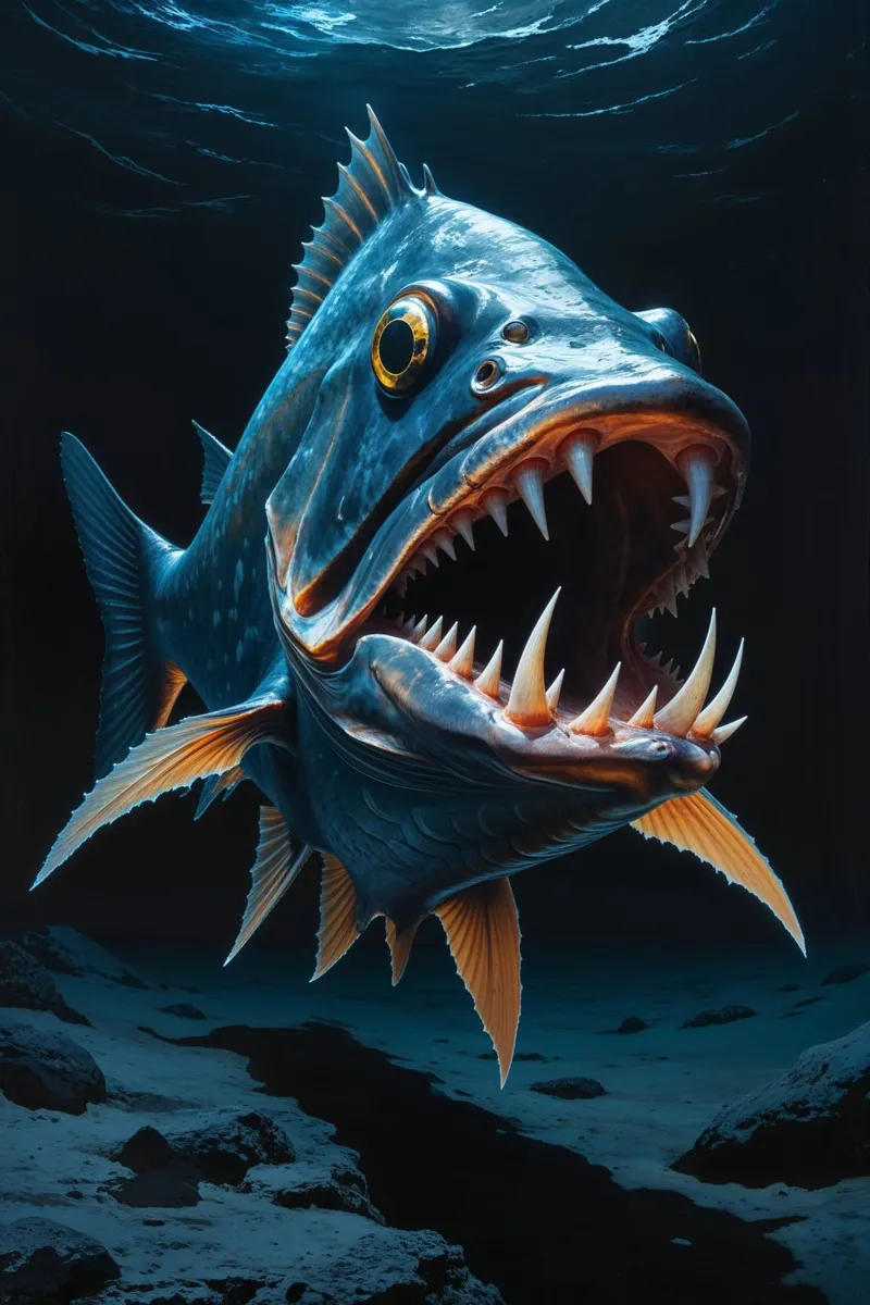 Fanged Beast of the Midnight Zone alluminio dibond da AlbertKlee