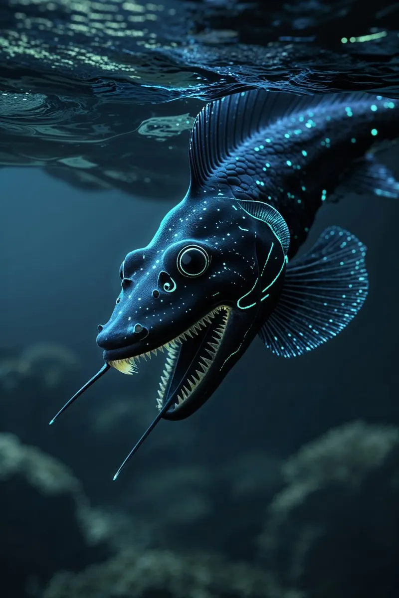 Bioluminescent Nightmare in the Depths plexiglass da AlbertKlee