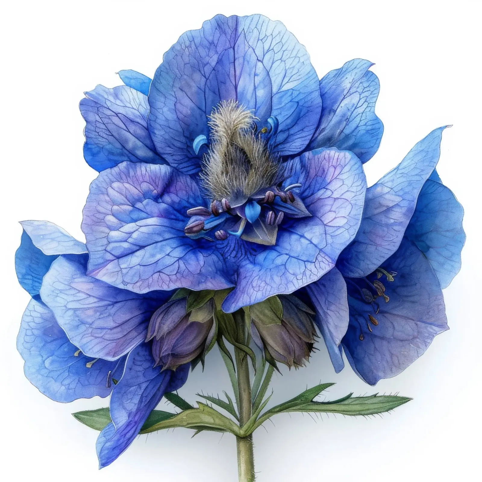 Monkshood Flower 2 canvas by Bold Blooms