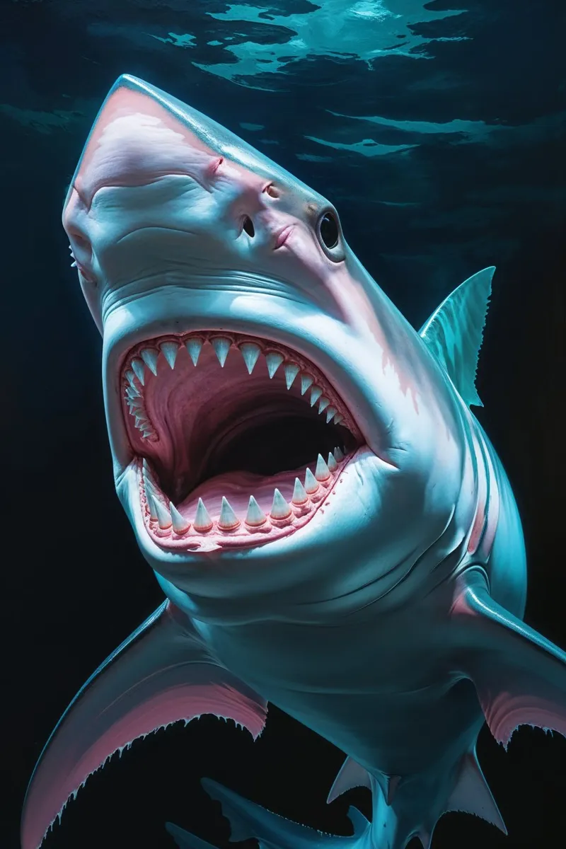 The Abyssal Terror: A Predatory Deep-Sea Shark carta hahnemühle da AlbertKlee