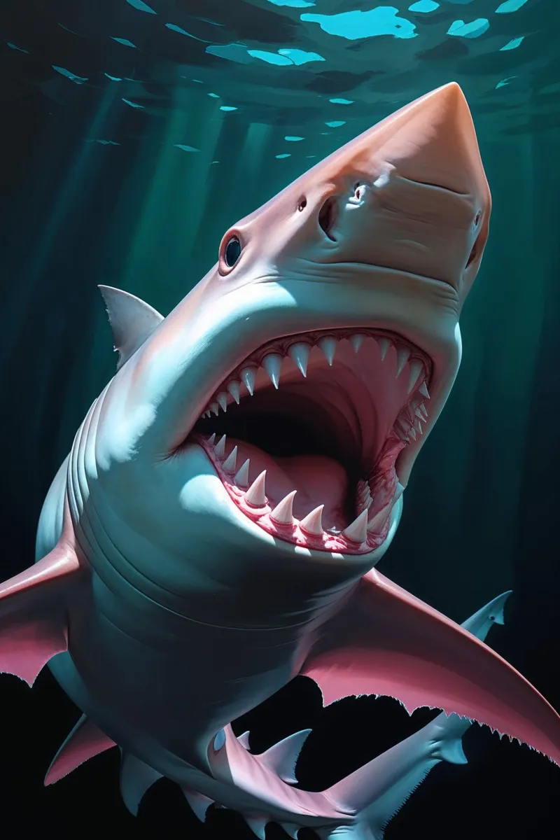 The Ultimate Predator: A Shark’s Fierce Power alluminio dibond da AlbertKlee