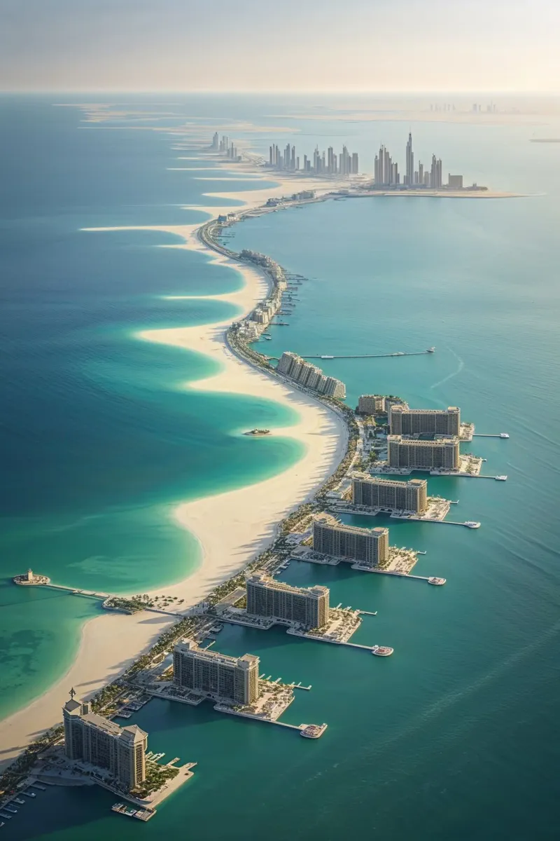 Dubai’s Palm-Shaped Island from Above poster da AlbertKlee