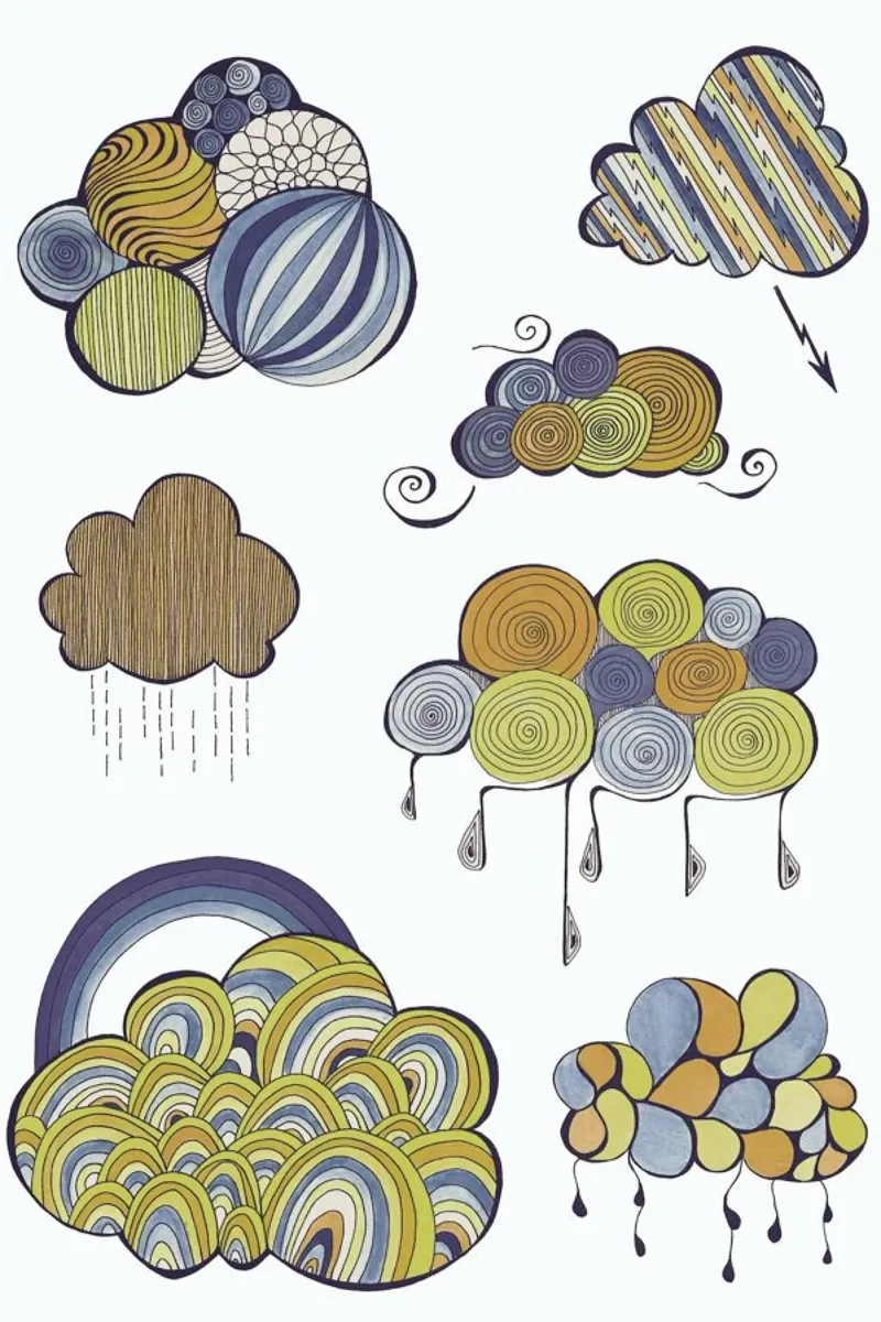 Wolken poster met aluminium frame van Sabrina Ziegenhorn