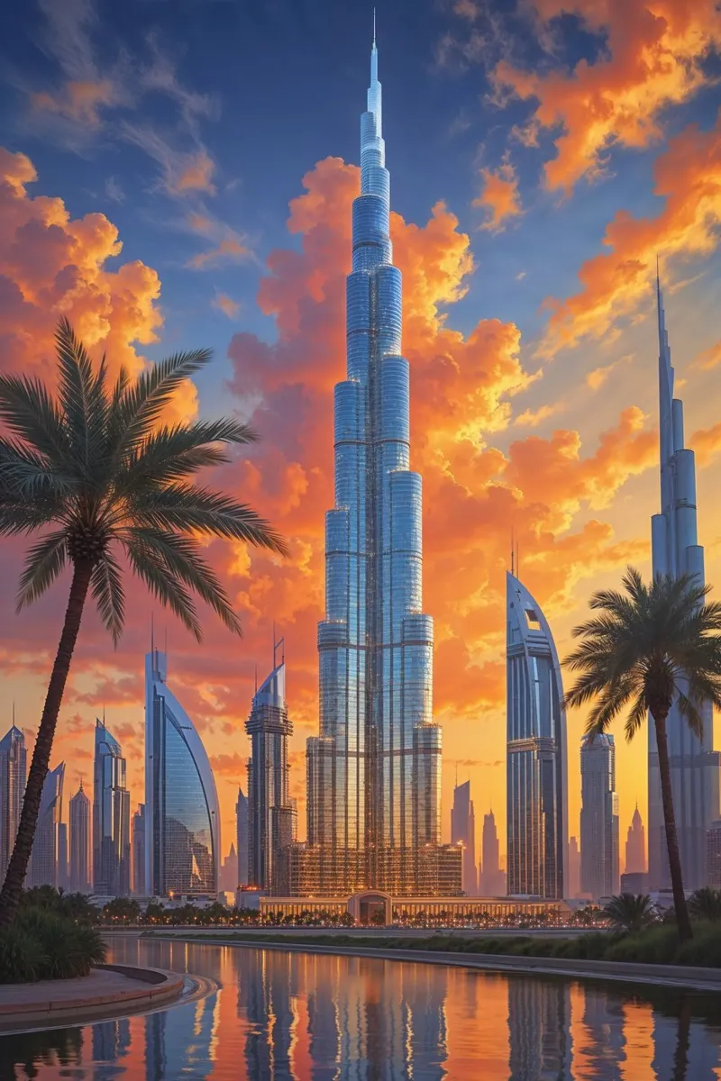 Golden Hour at the Burj Khalifa carta hahnemühle da AlbertKlee