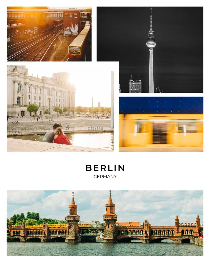 Berlin Foto Collage - Stadtansichten für "Bärlin"-Liebhaber Poster von Bold and Retro