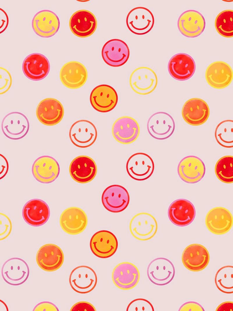 Smiling face colorful pattern in pink pellicola backlit da showmemars