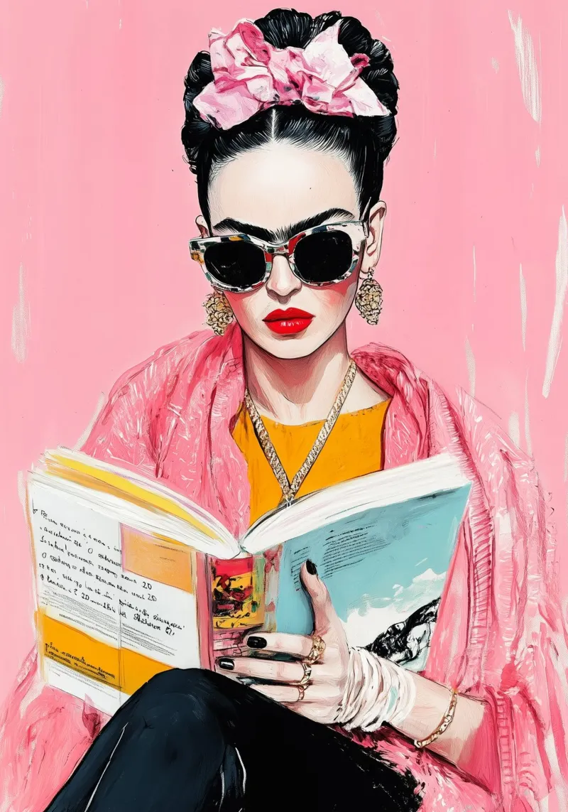 Libro di lettura Frida pellicola backlit da Justyna Jaszke JBJart