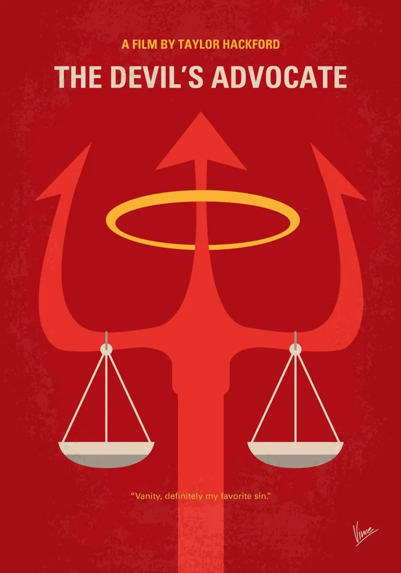 No1458 My The Devils Advocate minimal movie poster poster con telaio in alluminio da Chungkong