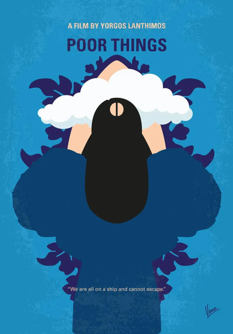No1469 My Poor Things minimal movie poster poster con marco de madera de Chungkong