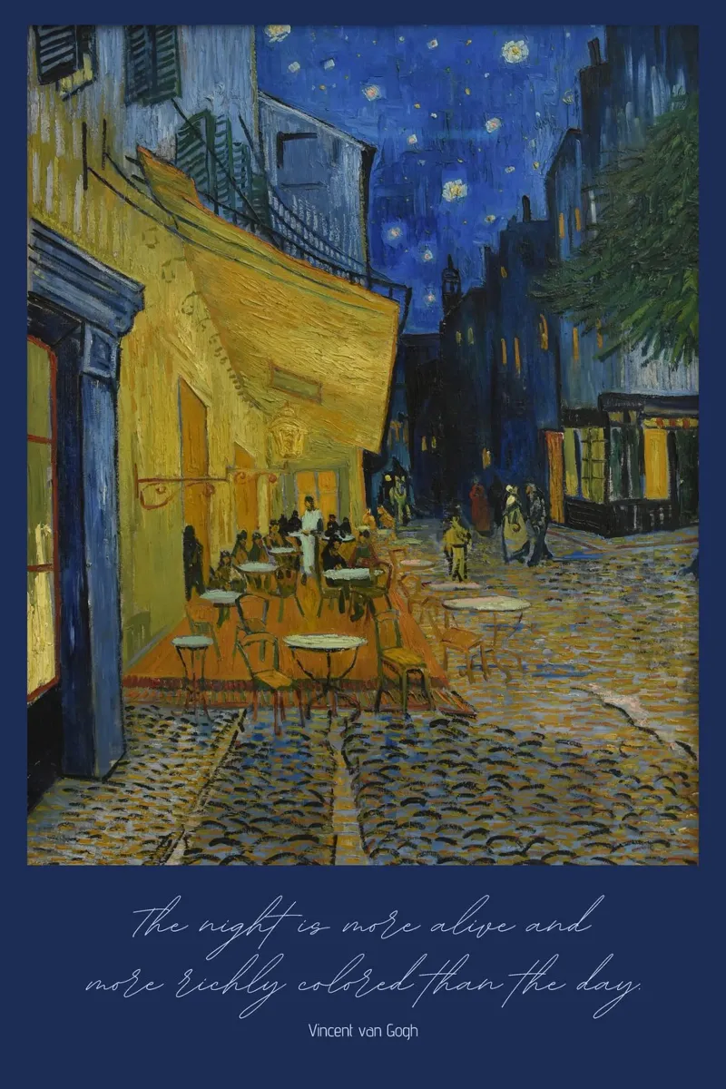 Vincent van Gogh: Cafeterrasse am Abend pellicola backlit da Little Art Histories