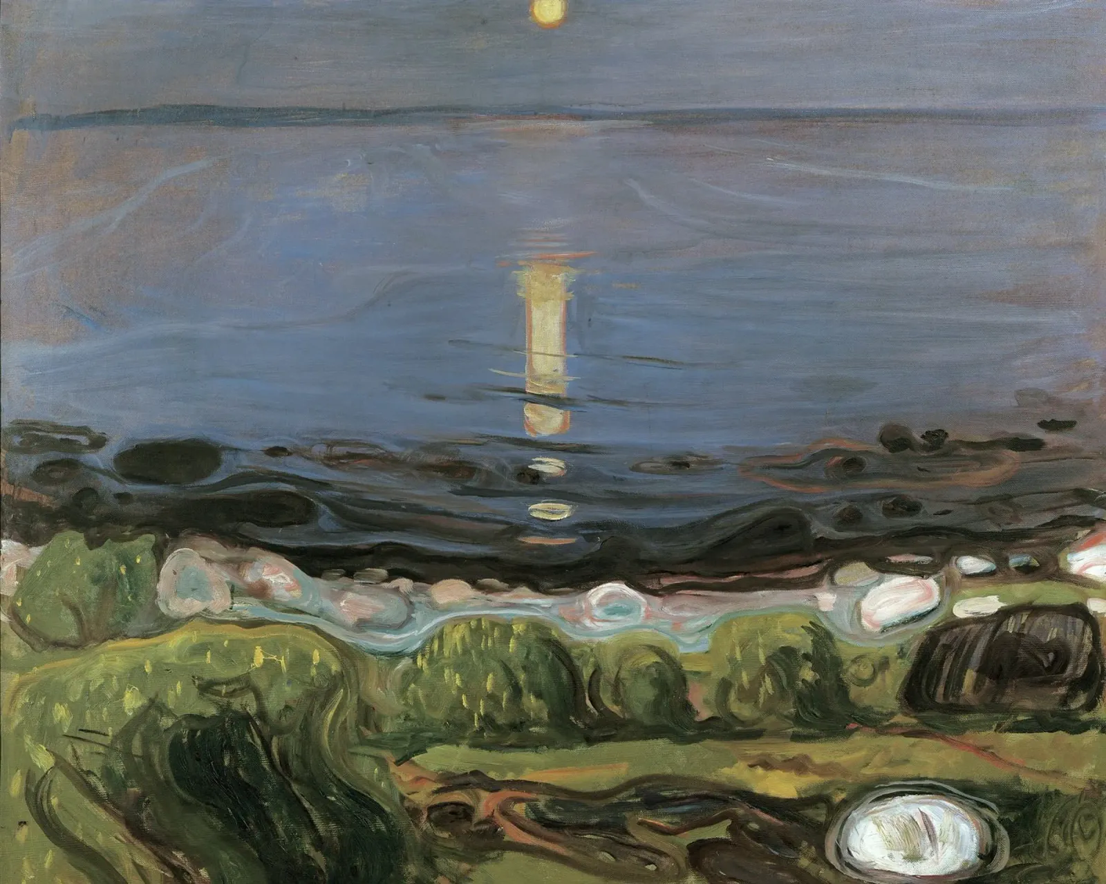 Edvard Munch - Notte d'estate sulla spiaggia pellicola backlit da Timeless Artworks