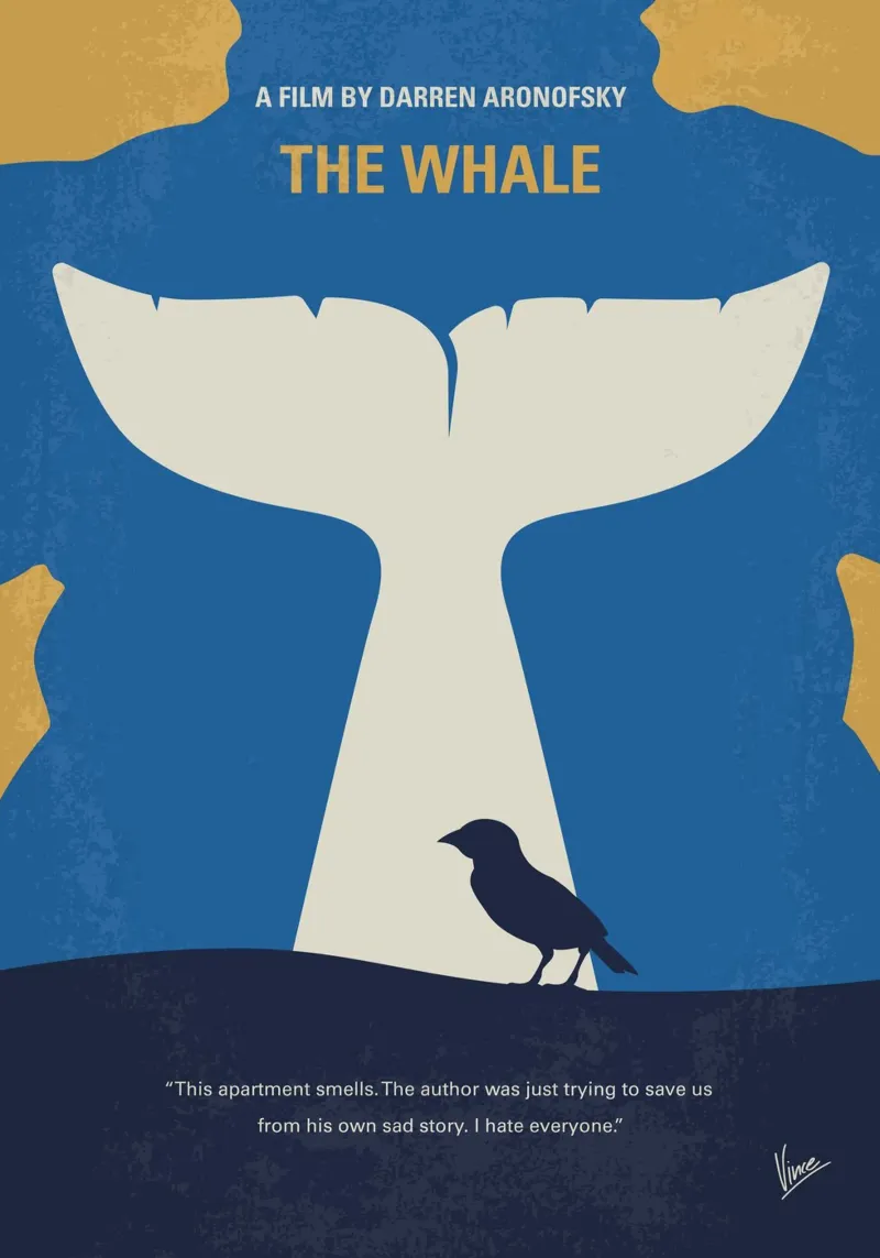 No1476 My The Whale minimal movie poster pellicola backlit da Chungkong