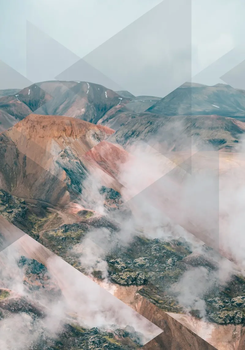 Mania Landscapes Scattered 4 Landmannalaugar (Iceland) poster da Mania Print Collection
