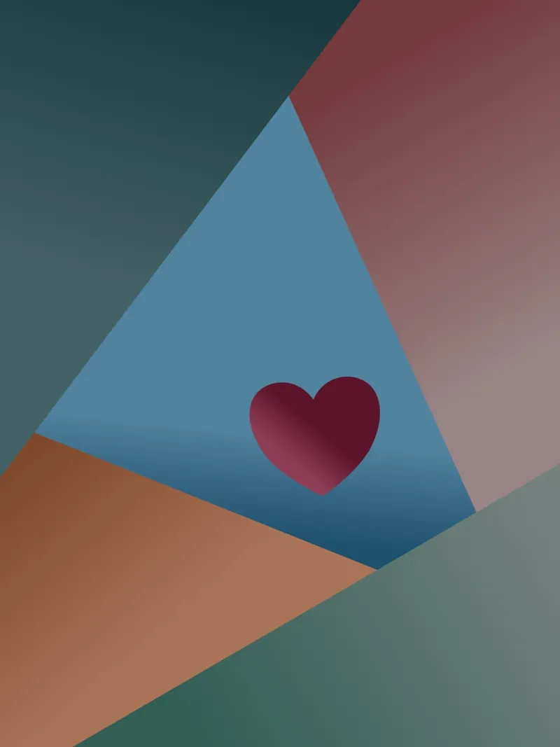 Forme geometriche colorate e un cuore rosso pellicola backlit da Something for you