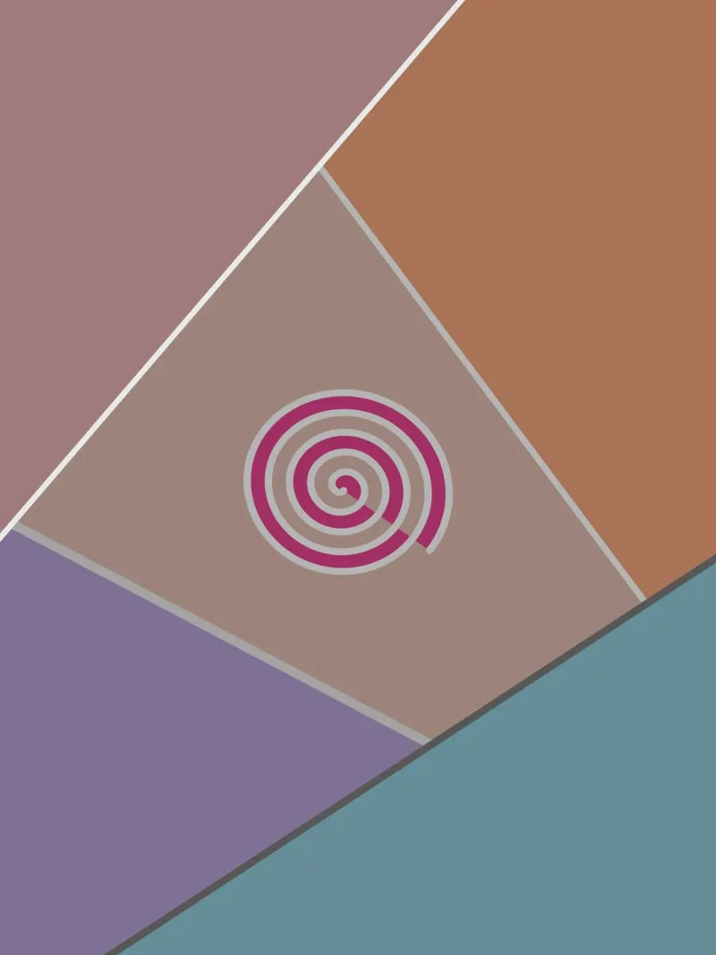 Forme geometriche colorate e una spirale rosa plexiglass da Something for you