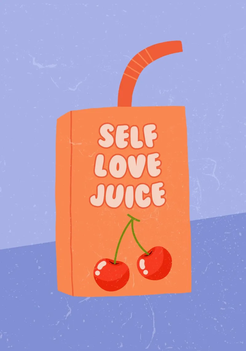Retro self love juice art, positivo, preppy, carino tela con Cornice a cassetta da pdigitalprints