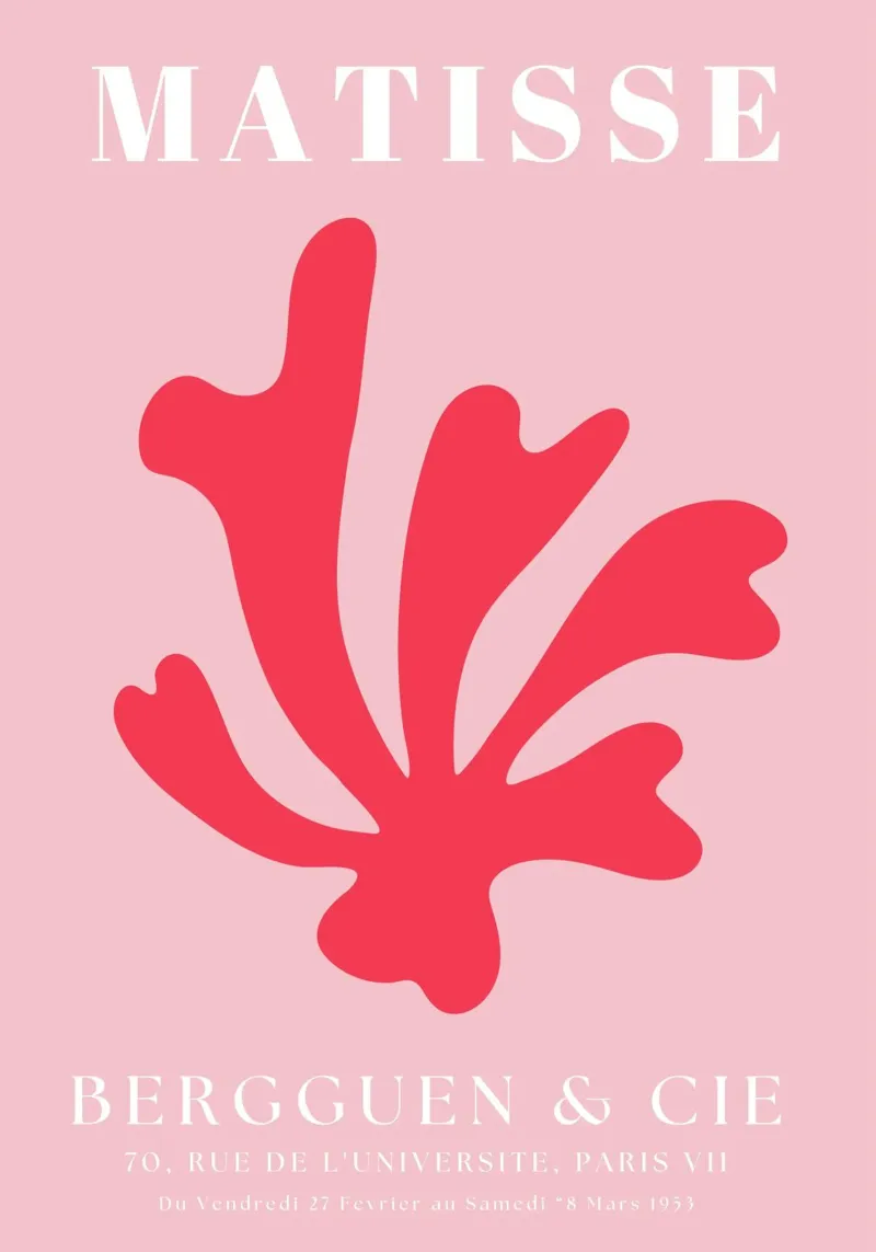 Henri matisse abstract art, pink and red canvas by pdigitalprints