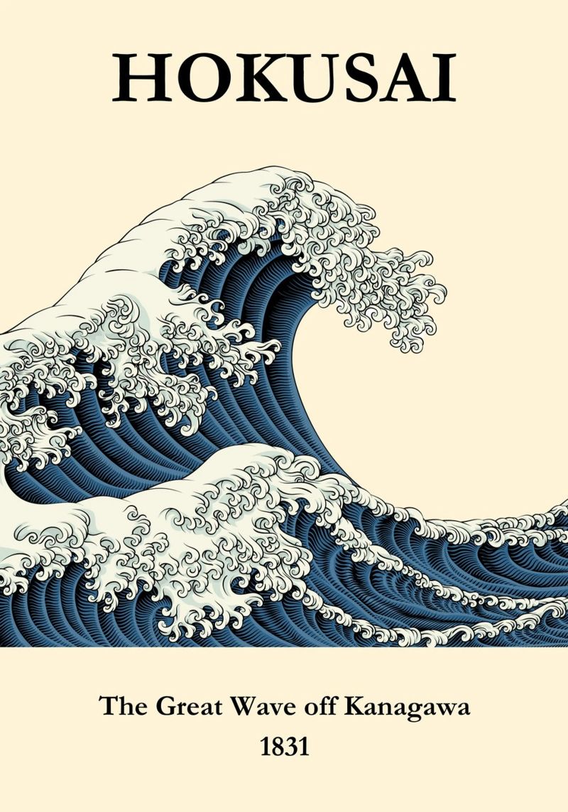Hokusai Great Wave Inspired Print – Timeless, Elegant & Hip toile de PrintCessStudio