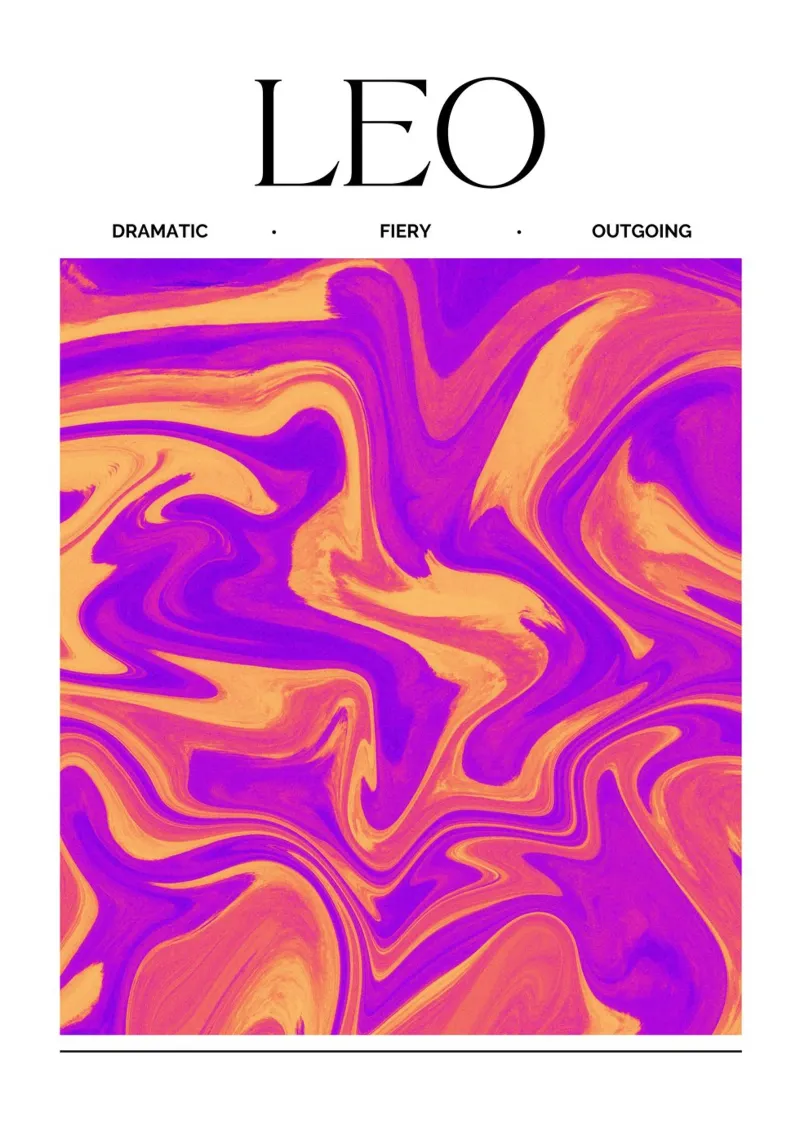 Leo Zodiac Print – Bold, Fiery, and Radiantly Artistic pellicola backlit da PrintCessStudio