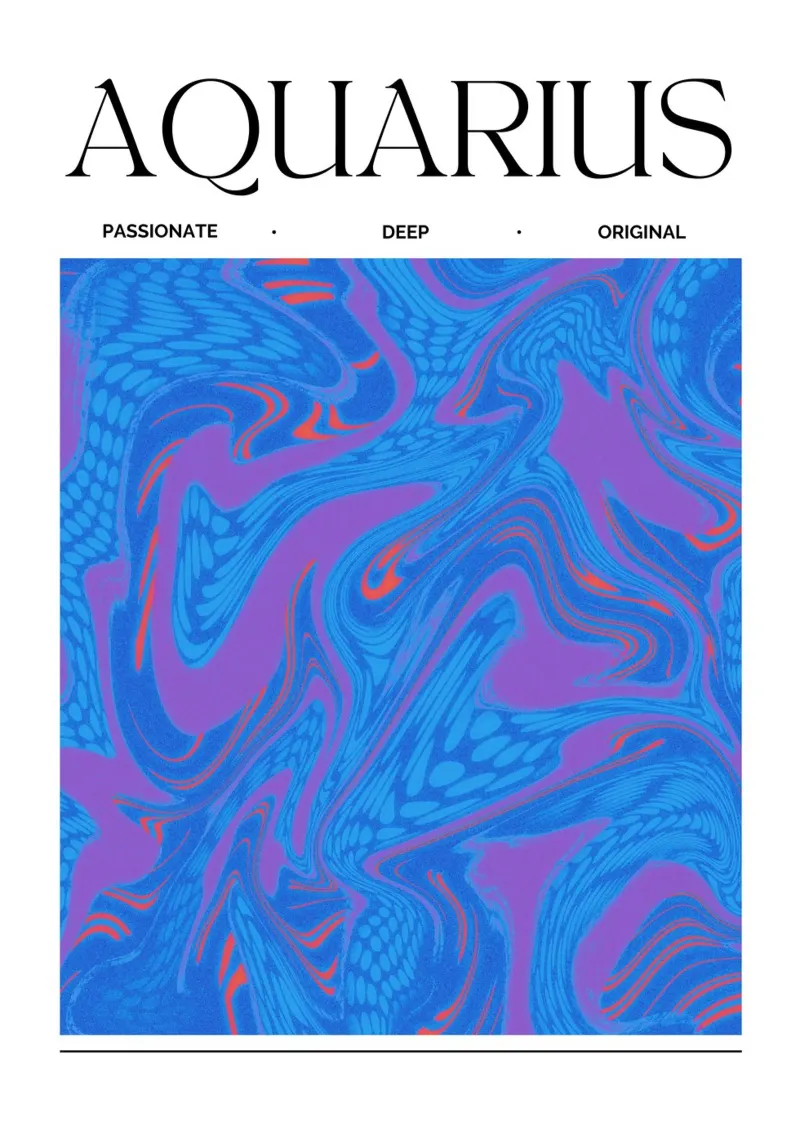 Aquarius Zodiac Print – Innovative, Eccentric & Refreshing carta hahnemühle da PrintCessStudio