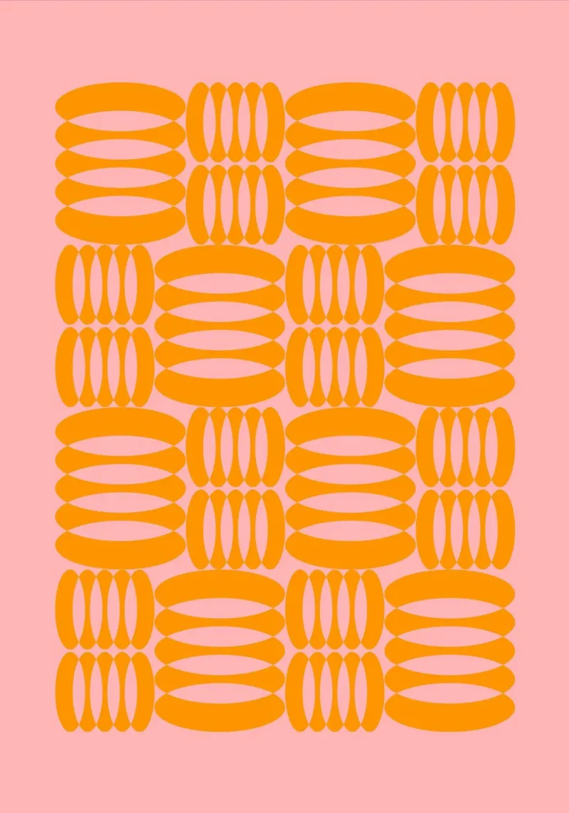 Abstract Pink & Orange Print – Vibrant, Bold, and Expressive pellicola backlit da PrintCessStudio