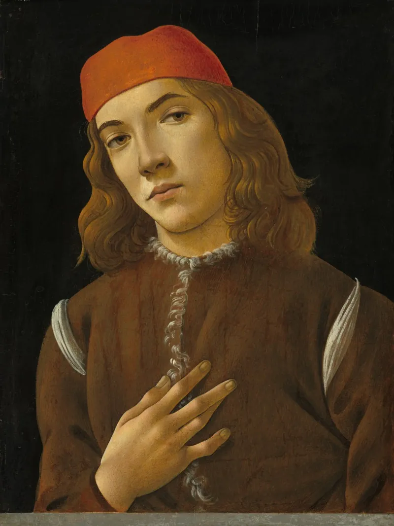 Sandro Botticelli - Ritratto di giovane uomo pellicola backlit da Timeless Artworks