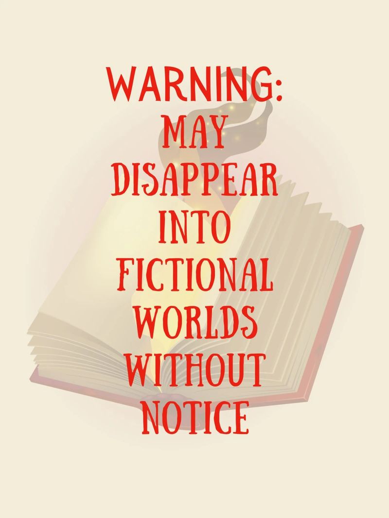 WARNING: MAY DISAPPEAR INTO FICTIONAL WORLDS WITHOUT NOTICE pellicola backlit da FABOArt
