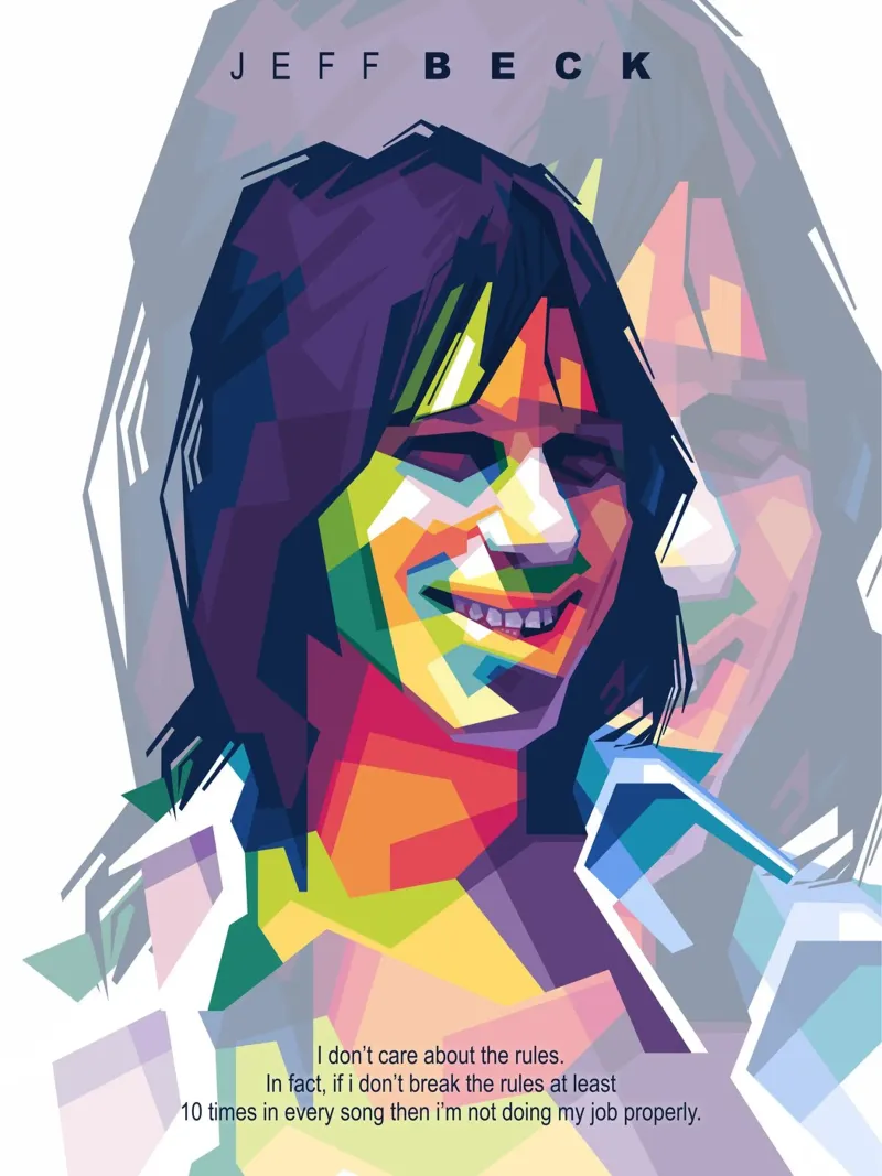 Jeff Beck WPAP pellicola backlit da Alkahfsmart