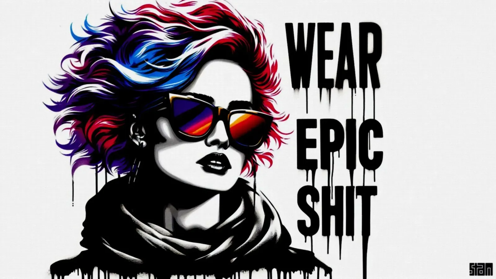 wear epic shit – Stencil, Graffiti & Streetart pellicola backlit da STAN Z.