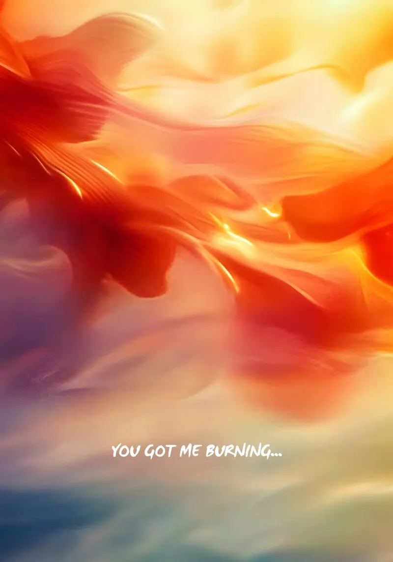 Got me Burning poster avec cadre en bois de Ma Lo Creative Studio