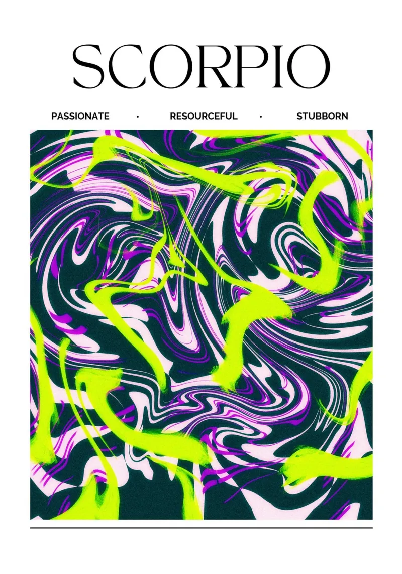 Scorpio Zodiac Print – Intense, Mysterious & Bold hahnemühle de PrintCessStudio