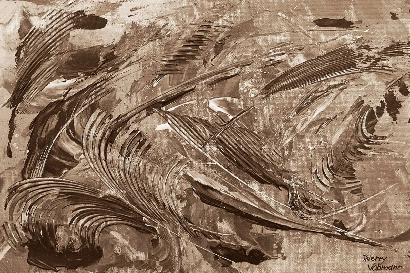 SEPIA 14 pellicola backlit da Thierry Vobmann Abstract painting