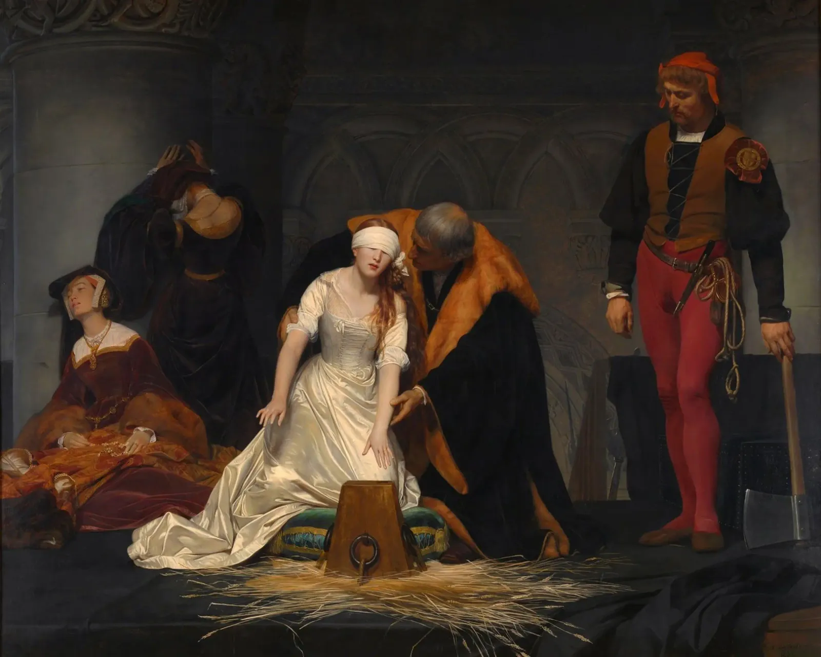 Paul Delaroche - L'esecuzione di Lady Jane Grey pellicola backlit da William Store