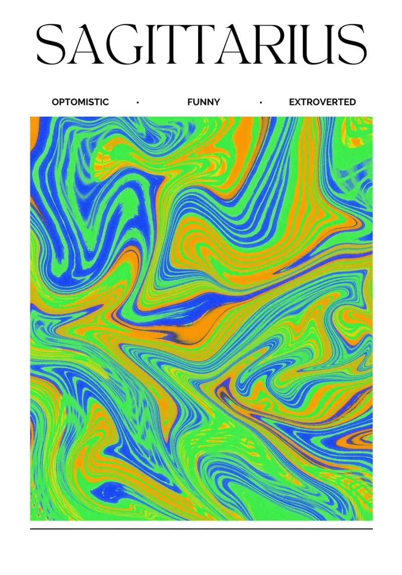 Sagittarius Zodiac Print – Abstract Art pellicola backlit da PrintCessStudio