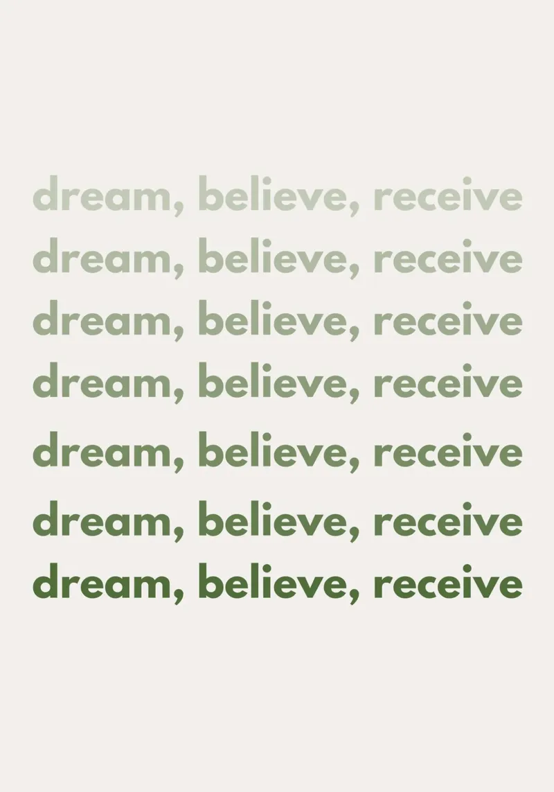 "Dream, Believe, Receive" Repetitive Pattern Print carta hahnemühle da PrintCessStudio