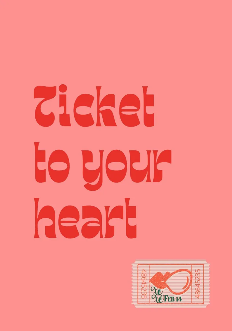 "Ticket to Your Heart" – Romantic and Playful Print alluminio dibond da PrintCessStudio