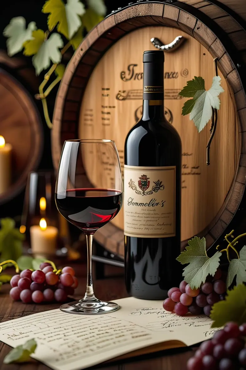 Natura morta bottiglia di vino con uva pellicola backlit da ARTVI-SHOP