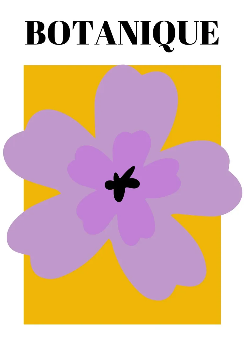 Abstracte botanische bloemsierkunst canvas met Baklijst van pdigitalprints