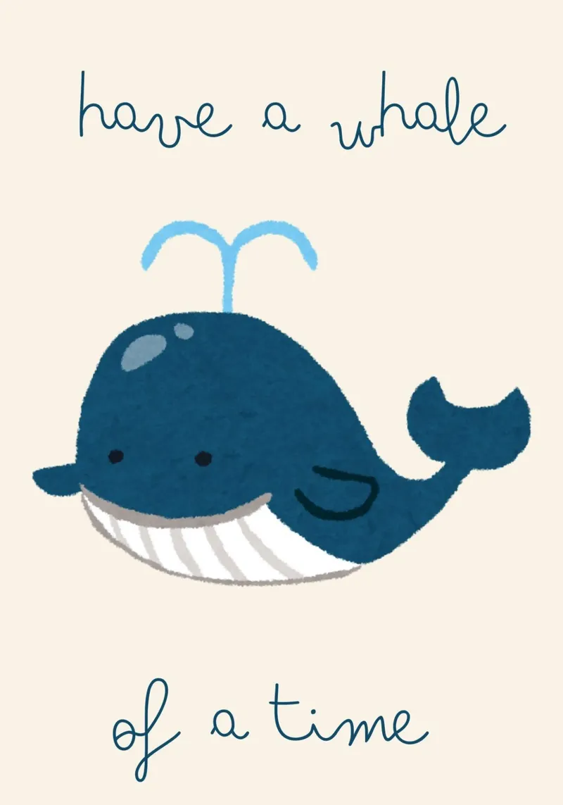 "Have a Whale of a Time" – Playful Whale Print for Kids plexiglass da PrintCessStudio