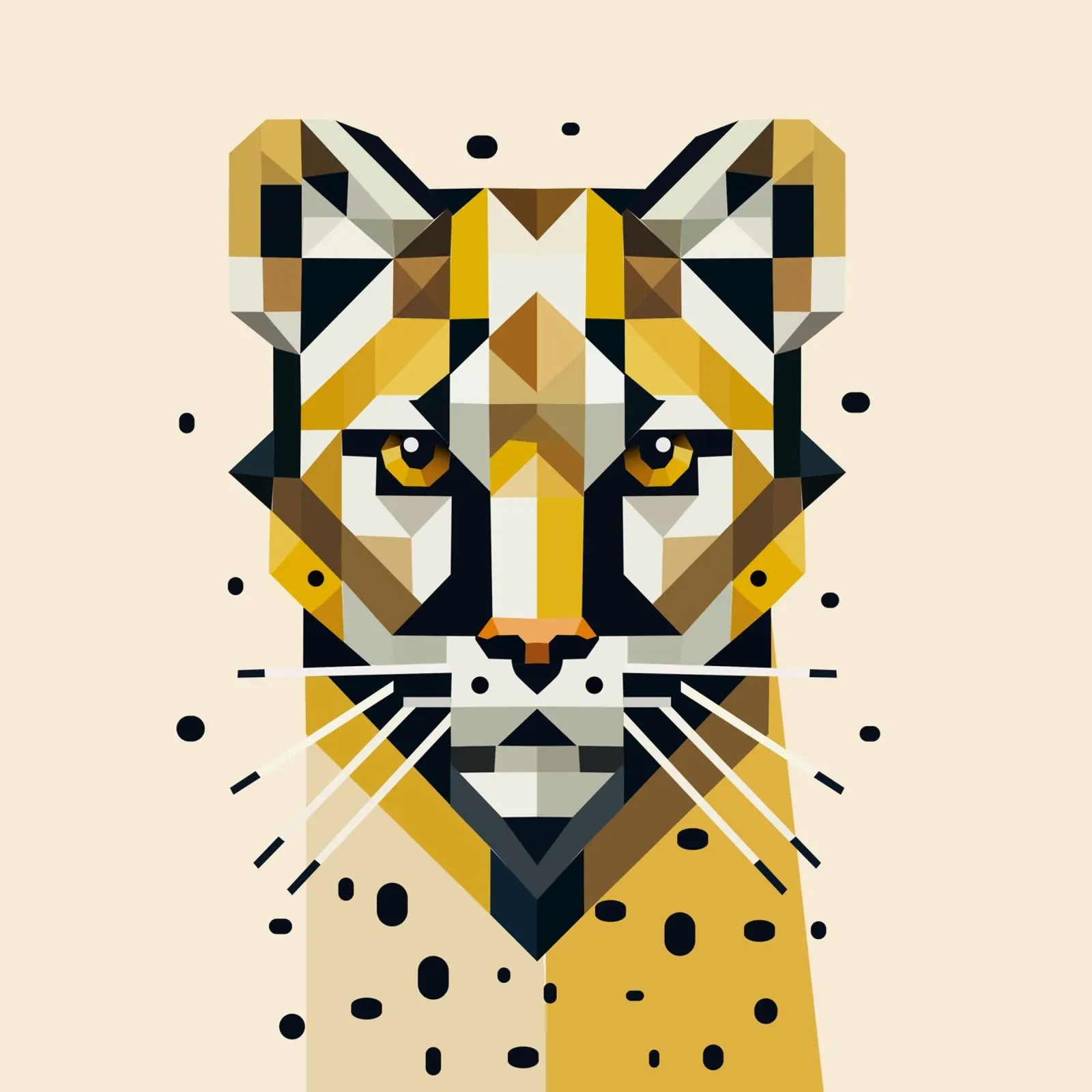 Geometric elegance - cat of prey in abstract form canvas by namosh