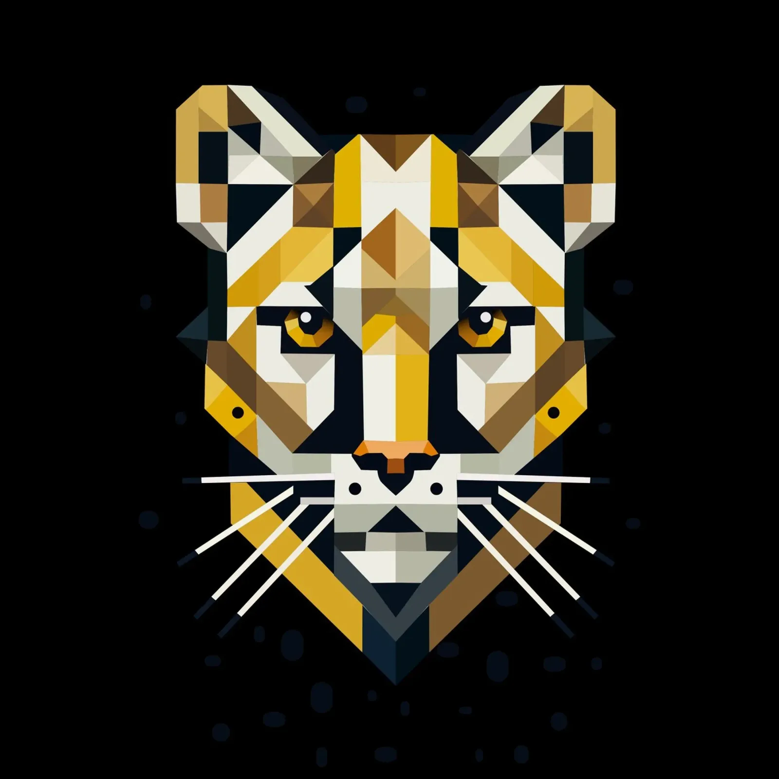 Geometric elegance - cat of prey in abstract form canvas by namosh