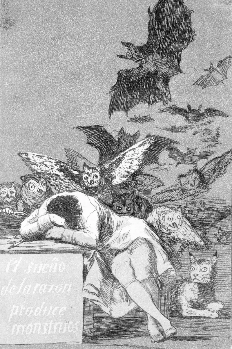 Francisco Goya - The Sleep Of Reason Produces Monsters canvas with Floater frame by Timeless Artworks