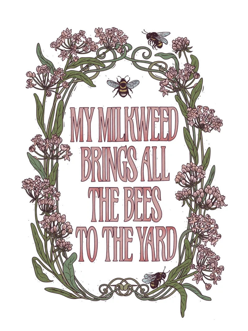 My Milkweed Brings All The Bees To The Yard carta hahnemühle da Laura Graves