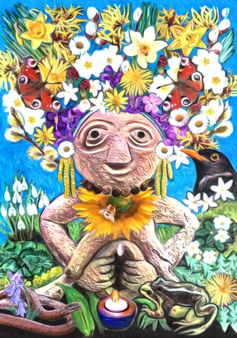 Spring Sheela na Gig canvas by goddess art