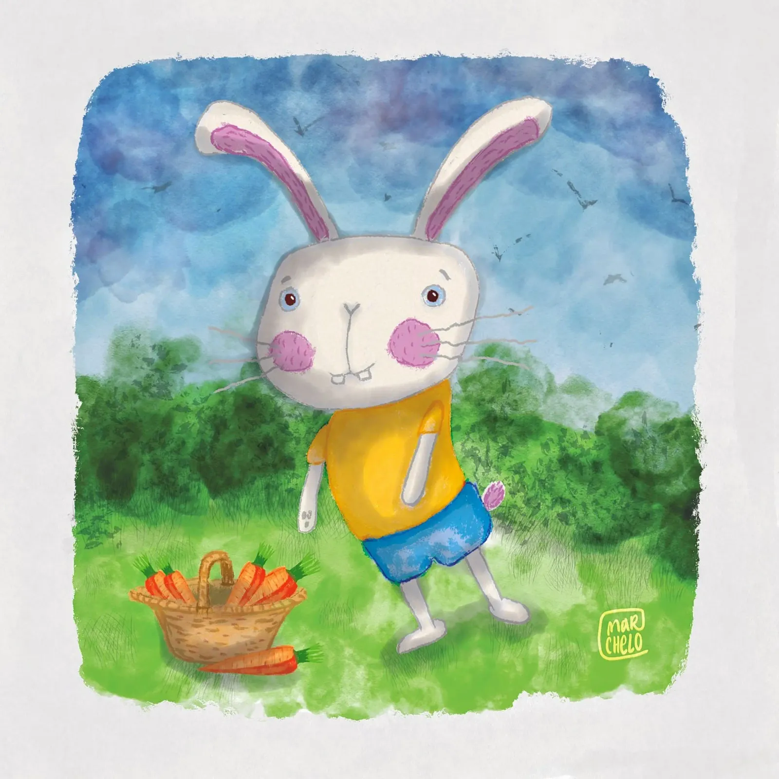 Happy Bunny poster with plastic frame by marchelo
