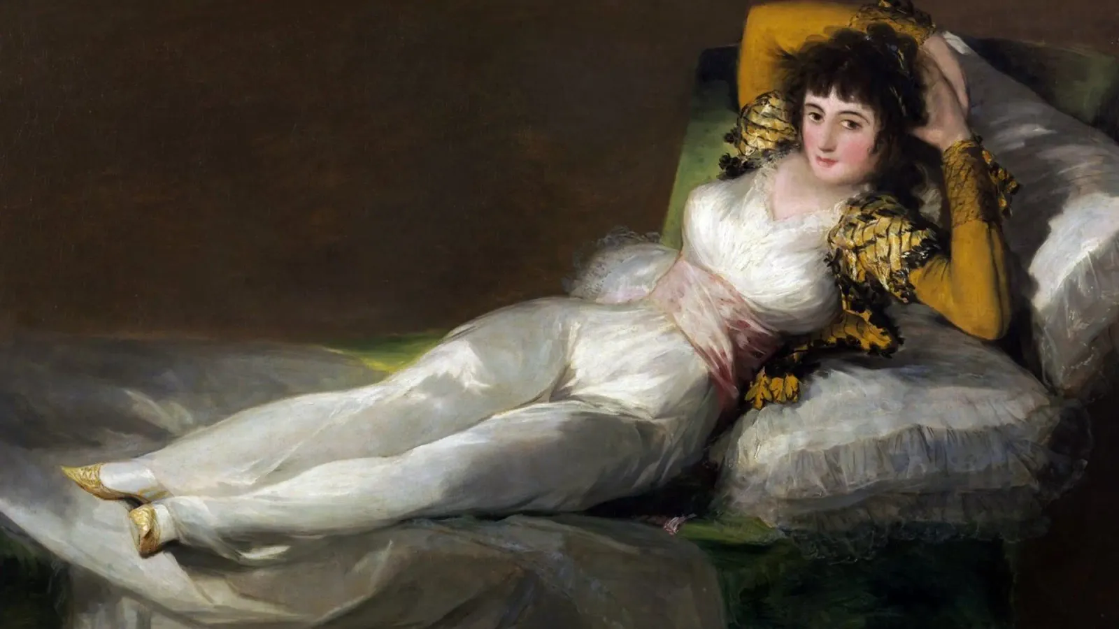 Goya - La Maja vestita poster con telaio in alluminio da Timeless Artworks