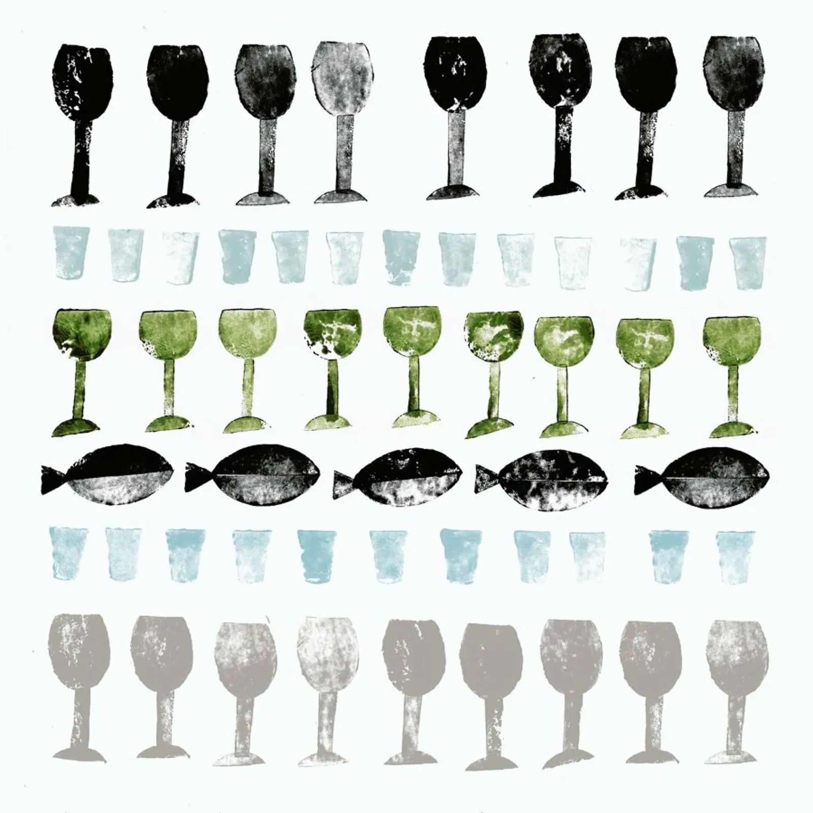 Fish and Wine 2 poster by Rinah Lang
